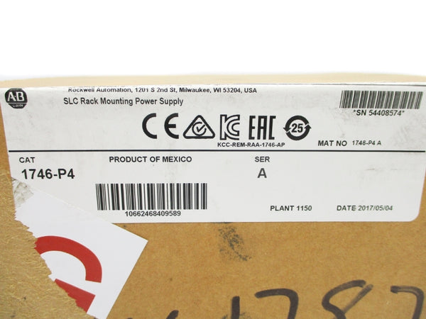 ALLEN BRADLEY 1746-P4 SER. A DATE: 2017 (AS PICTURED) NSFS