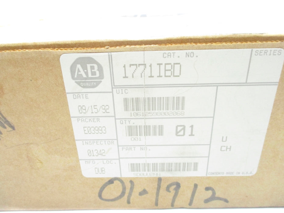 ALLEN BRADLEY 1771-IBD DATE: 1992 NSFS