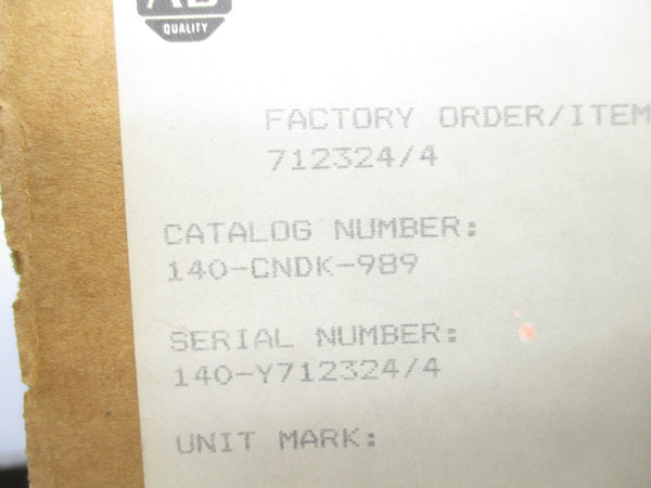 ALLEN BRADLEY 140-CNDK-989 (BR/YL) NSMP
