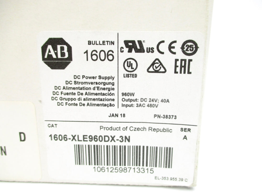 ALLEN BRADLEY 1606-XLE960DX-3N SER. A 480V 1.4A NSMP