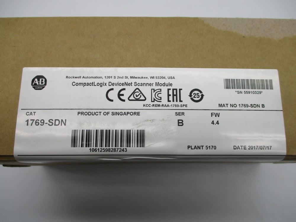 ALLEN BRADLEY 1769-SDN SER. B F/W 4.4 DATE: 2017 NSFS