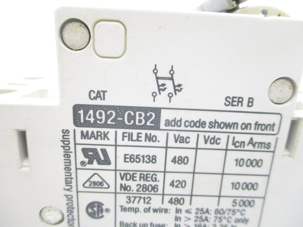 ALLEN BRADLEY 1492-CB2G040 SER. B 4A 480VAC UNMP