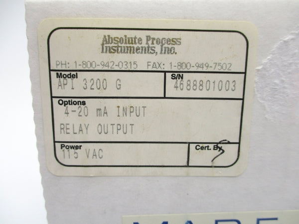 ABSOLUTE PROCESS INSTRUMENTS API3200G 115VAC NSFS