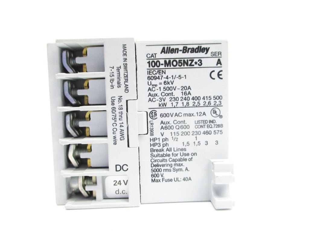ALLEN BRADLEY 100-MO5NZ243 SER. A 24VDC NSNP