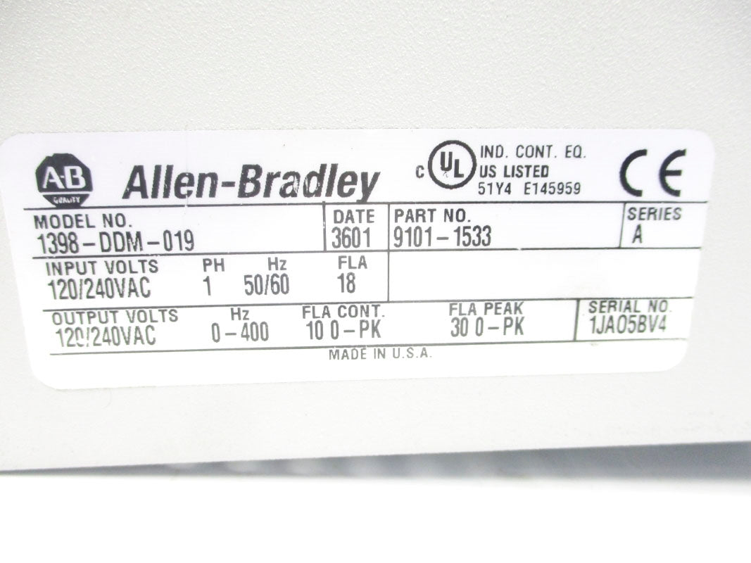ALLEN BRADLEY 1398-DDM-019 SER. A UNMP