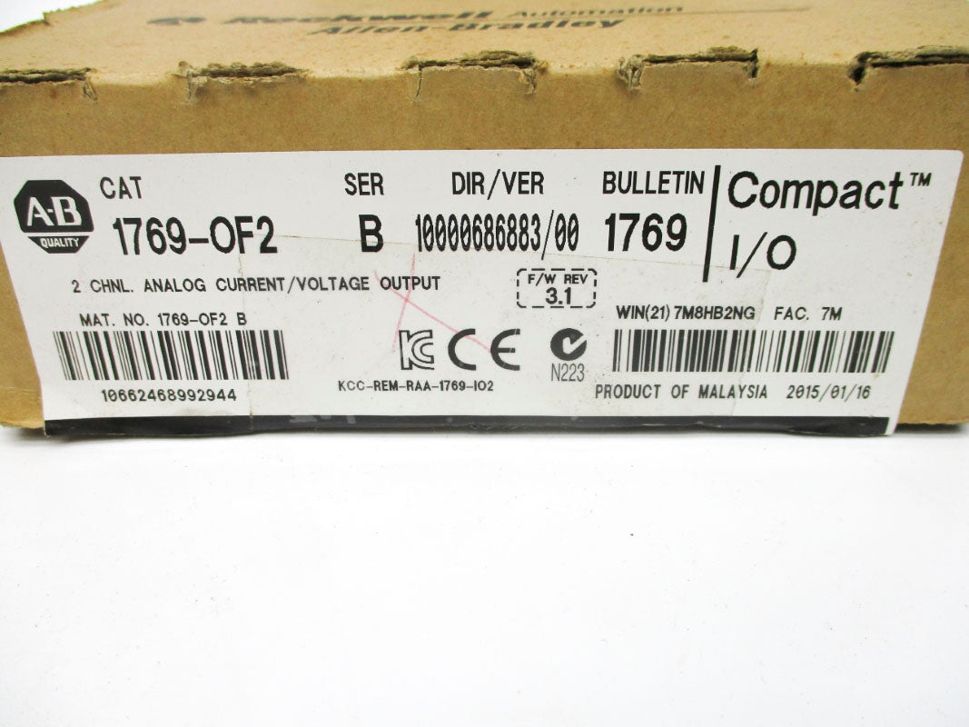 ALLEN BRADLEY 1769-OF2 SER. B F/W 3.1 24VDC 0.12A NSMP