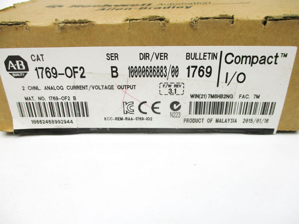 ALLEN BRADLEY 1769-OF2 SER. B F/W 3.1 24VDC 0.12A NSMP