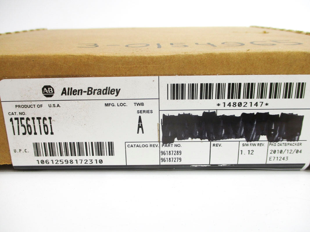 ALLEN BRADLEY 1756-IT6I SER. A F/W 1.12 24VDC NSMP