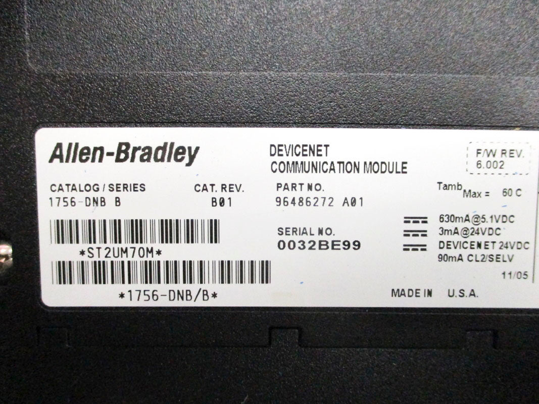 ALLEN BRADLEY 1756-DNB SER. B F/W 6.002 24VDC UNMP