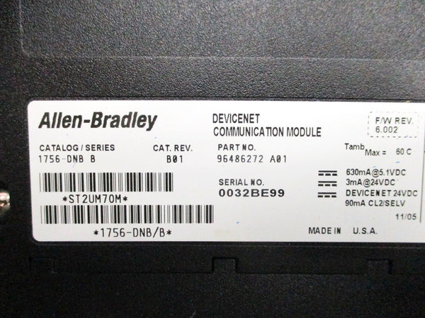 ALLEN BRADLEY 1756-DNB SER. B F/W 6.002 24VDC UNMP