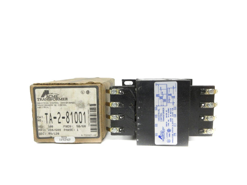 ACME TRANSFORMER TA-2-81001 240/600V 100VA NSMP
