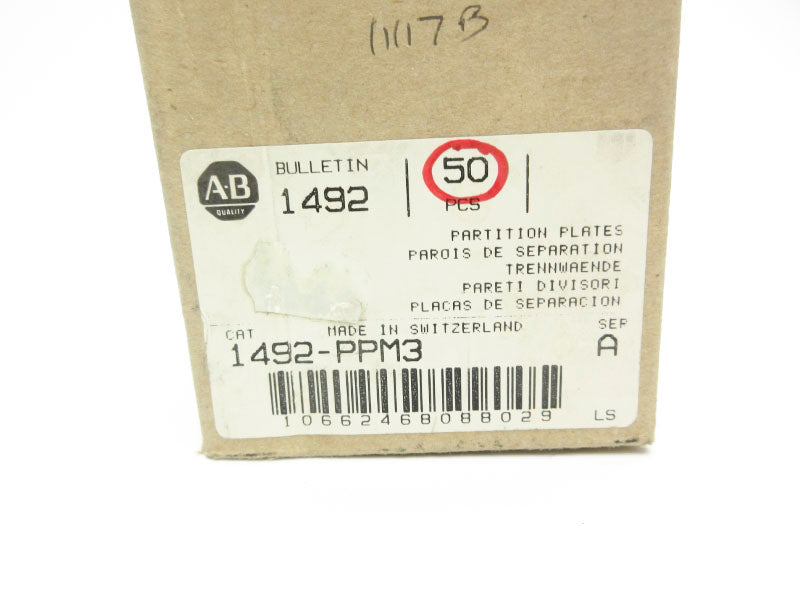 ALLEN BRADLEY 1492-PPM3 SER. A (PKG OF 50) (BR/WH) NSMP