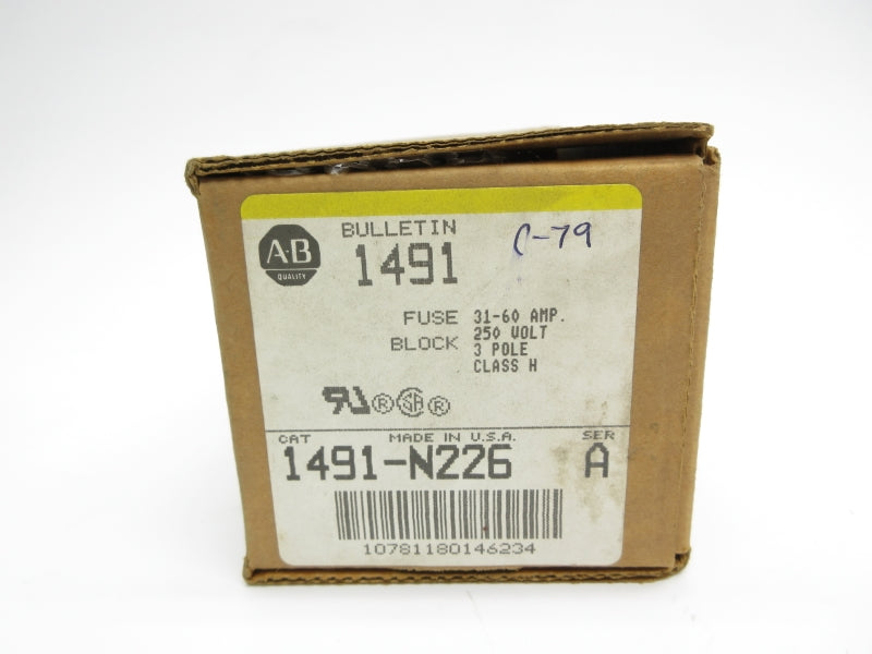 ALLEN BRADLEY 1491-N226 SER. A 250V 31-60A (BR/YL) NSMP
