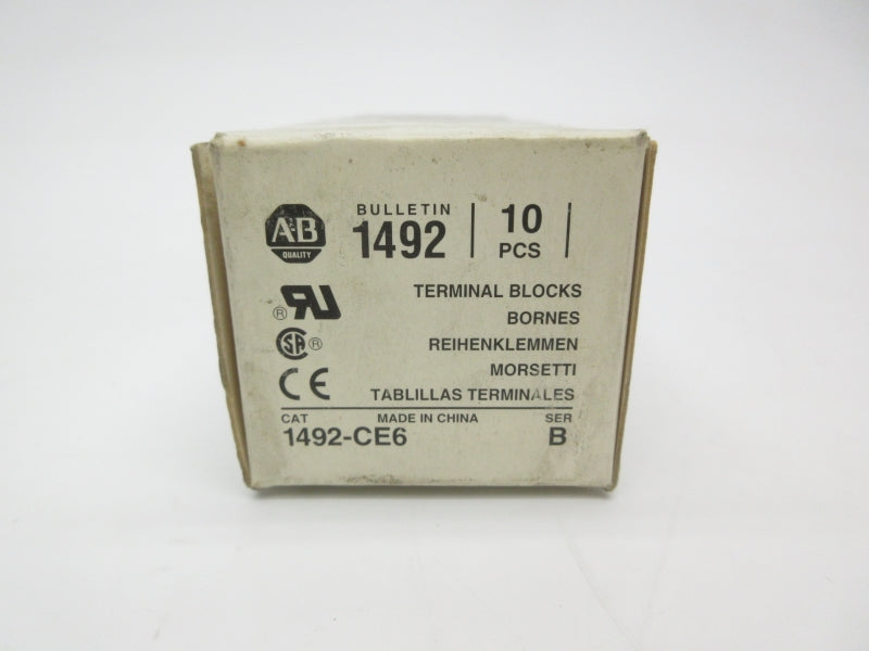 ALLEN BRADLEY 1492-CE6 SER. B (PKG OF 10) (GY/BL) NSMP