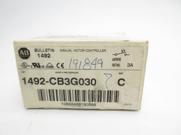 ALLEN BRADLEY 1492-CB3G030 SER. C 480V 3A NSMP