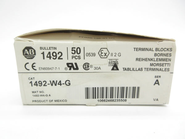 ALLEN BRADLEY 1492-W4-G SER. A 600V 30A (PKG OF 50) (WH) NSMP