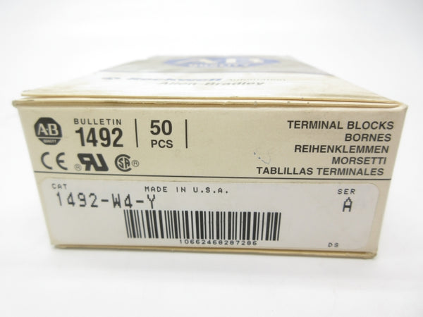 ALLEN BRADLEY 1492-W4-Y SER. A 600V (PKG OF 50) (GY/BL) NSMP