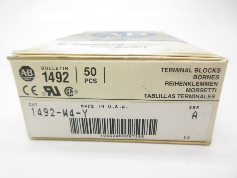 ALLEN BRADLEY 1492-W4-Y SER. A 600V (PKG OF 50) (GY/BL) NSMP