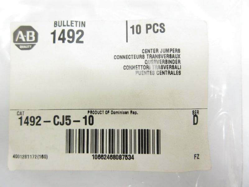 ALLEN BRADLEY 1492-CJ5-10 SER. D (PKG OF 10) NSMP