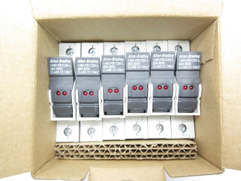 ALLEN BRADLEY 1492-FB1C30-L SER. B 600V 30A (PKG OF 6) (BR/WH) NSMP