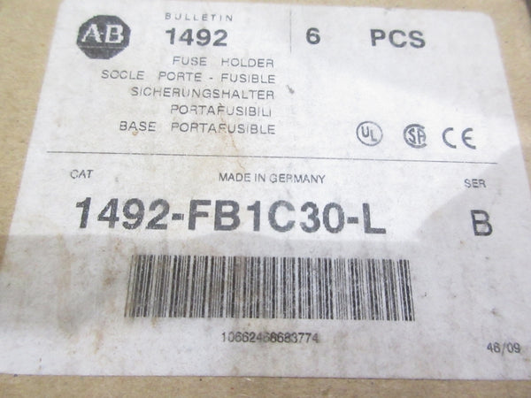 ALLEN BRADLEY 1492-FB1C30-L SER. B 600V 30A (PKG OF 6) (BR/WH) NSMP