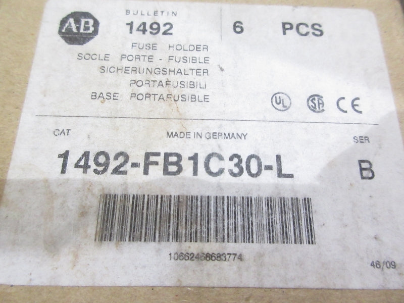 ALLEN BRADLEY 1492-FB1C30-L SER. B 600V 30A (PKG OF 6) (BR/WH) NSMP