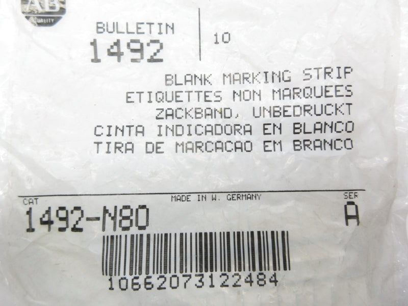 ALLEN BRADLEY 1492-N80 SER. A (PKG OF 10) NSMP