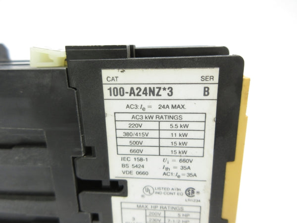 ALLEN BRADLEY 100-A24NZJ3 SER. B 24VDC 35A NSNP