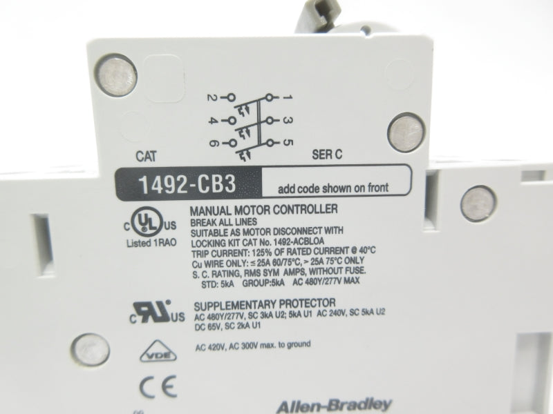 ALLEN BRADLEY 1492-CB3G300 SER. C 277VAC 30A NSNP