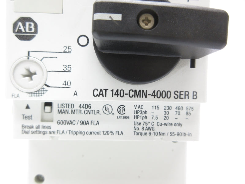 ALLEN BRADLEY 140-CMN-4000 SER. B 600VAC 25-40A NSNP