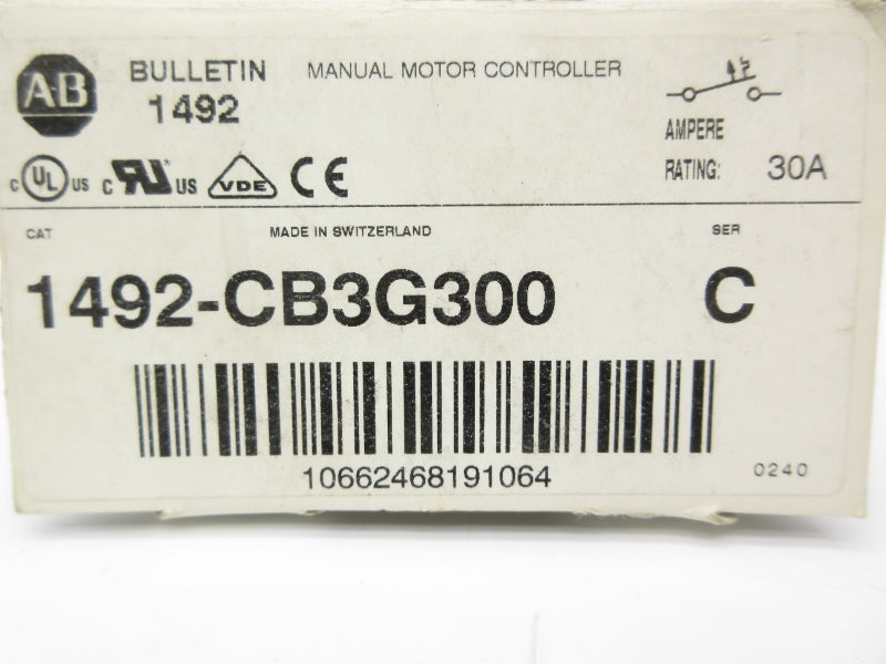 ALLEN BRADLEY 1492-CB3G300 SER. C 277VAC 30A NSMP