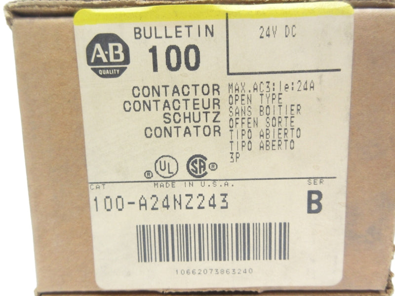 ALLEN BRADLEY 100-A24NZ243 SER. B 24VDC (BR/YL) NSMP