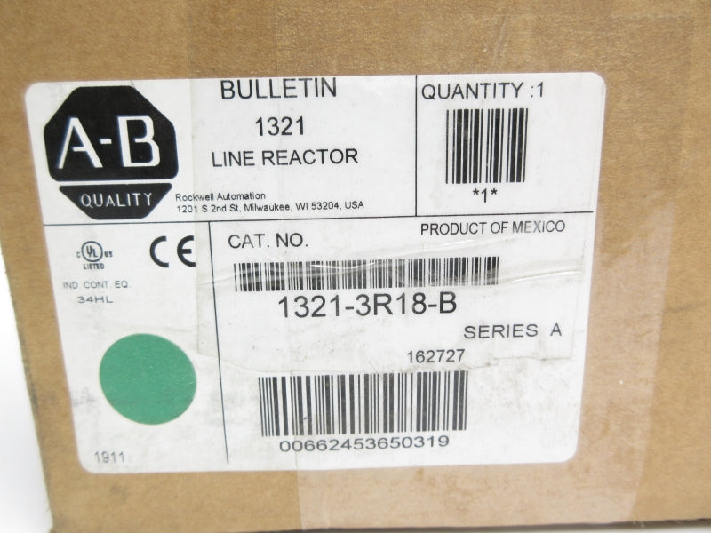 ALLEN BRADLEY 1321-3R18-B 162727 SER. A 600V 18A (BR/WH) NSMP