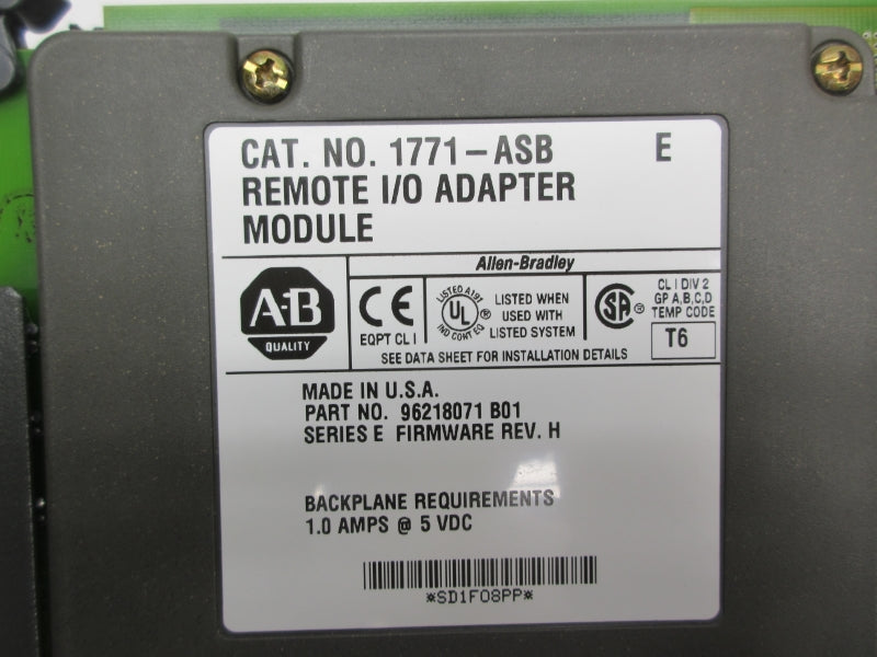 ALLEN BRADLEY 1771-ASB SER. E F/W H 5VDC 1.0A NSMP