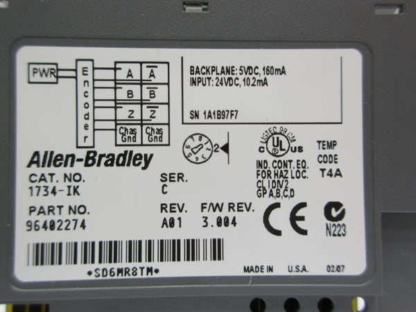 ALLEN BRADLEY 1734-IK SER. C F/W 3.004 24VDC NSNP
