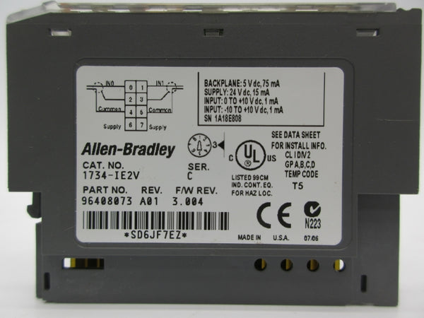 ALLEN BRADLEY 1734-IE2V SER. C F/W 3.004 24VDC NSNP