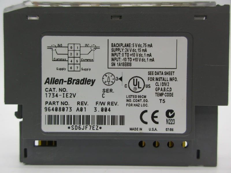 ALLEN BRADLEY 1734-IE2V SER. C F/W 3.004 24VDC NSNP