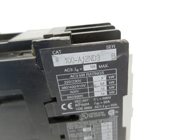 ALLEN BRADLEY 100-A12ND3 SER. B 110/120V 12A (AS PICTURED) UNMP