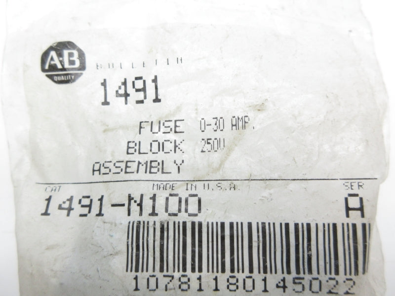 ALLEN BRADLEY 1491-N100 SER. A 250V 0-30A NSMP