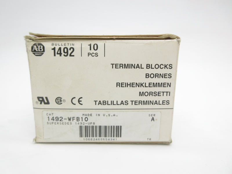 ALLEN BRADLEY 1492-WFB10 SER. A 800V (PKG OF 10) (GY/BL) NSMP