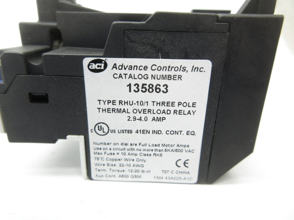 ACI 135863 600VAC 2.9-4.0A NSNP