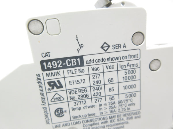 ALLEN BRADLEY 1492-CB1G010 SER. A 277VAC 1A NSNP