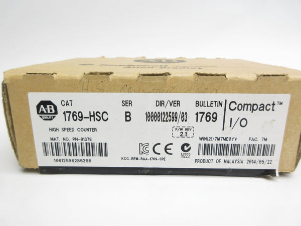 ALLEN BRADLEY 1769-HSC SER. B F/W 2.1 24VDC NSMP