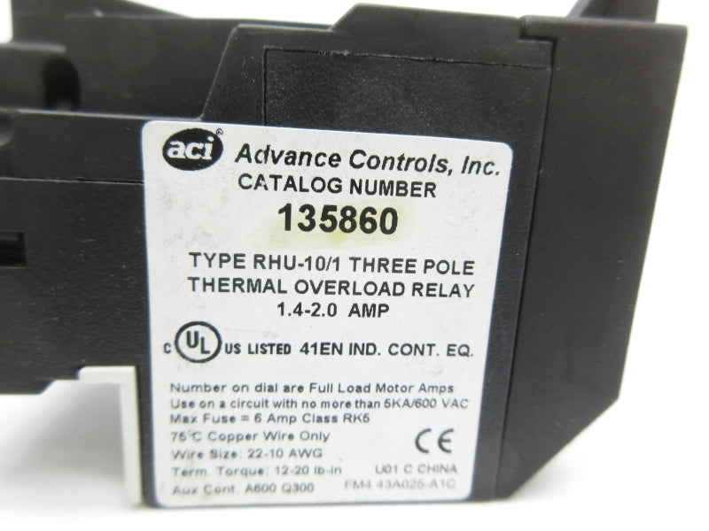 ACI 135860 600VAC 1.4-2.0A NSNP