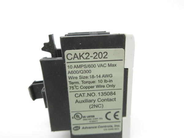 ADVANCE CONTROLS CAK2-202 600VAC 10A NSNP