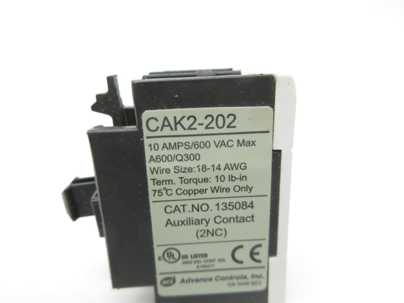 ADVANCE CONTROLS CAK2-202 600VAC 10A NSNP