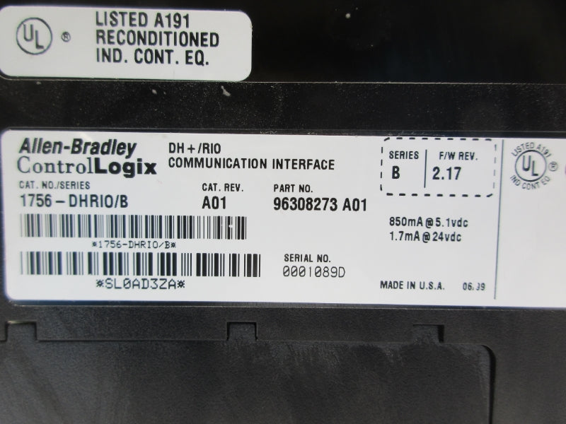ALLEN BRADLEY 1756-DHRIO SER. B F/W 2.17 24VDC NSNP