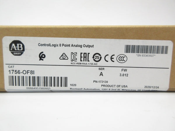 ALLEN BRADLEY 1756-OF8I SER. A F/W 3.012 DATE: 2020 NSFS
