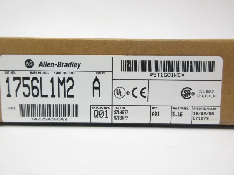 ALLEN BRADLEY 1756-L1M2 SER. A F/W 5.16 DATE: 2000 NSFS