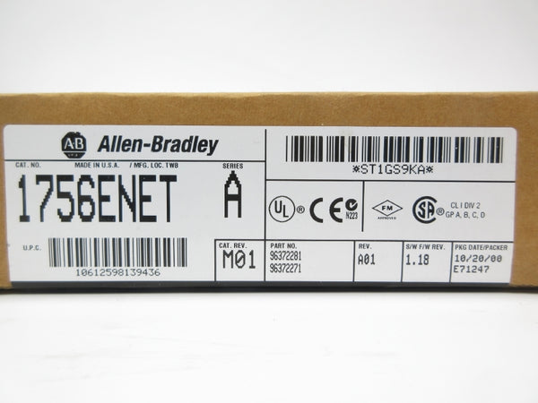 ALLEN BRADLEY 1756-ENET SER. A F/W 1.18 DATE: 2000 NSFS